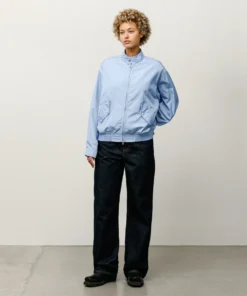 stussy surf team relaxed nylon harrington light sky jacket front side