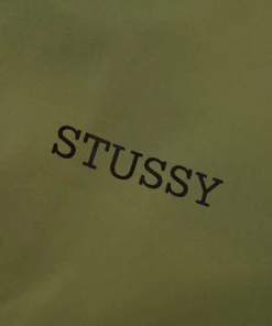 stussy tony long hooded coach jacket army green (10)