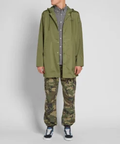 stussy tony long hooded coach jacket army green (3)