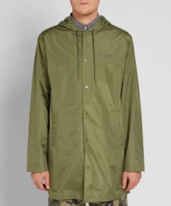 stussy tony long hooded coach jacket army green (5)