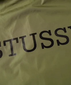 stussy tony long hooded coach jacket army green (7)