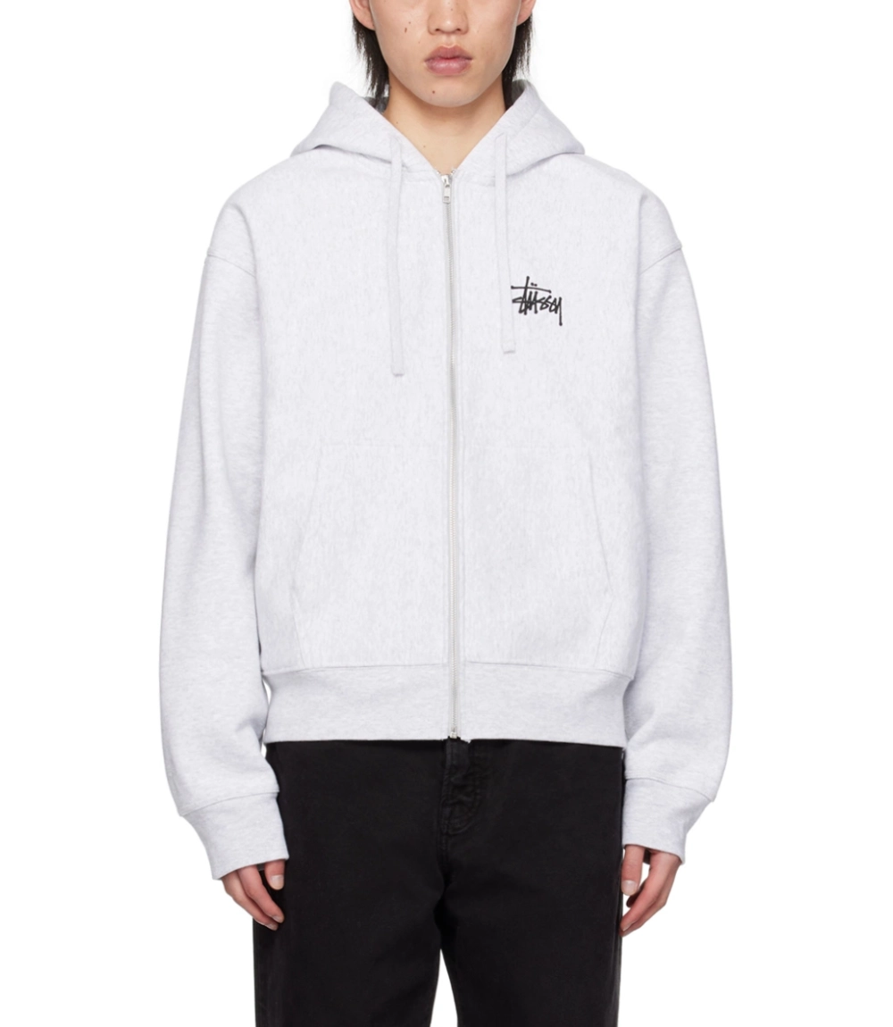 stussy white basic logo hoodie (1)