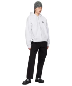 stussy white basic logo hoodie (2)