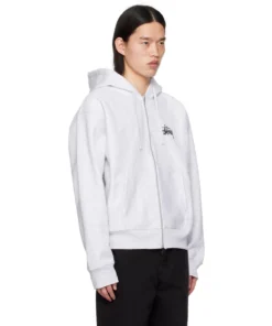 stussy white basic logo hoodie (3)