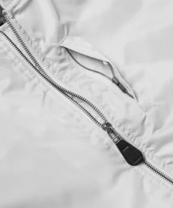 stussy white satin flight bomber jacket close up (4)