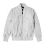 Stussy White Satin Flight Bomber Jacket