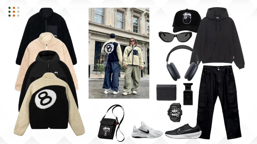 styling the stussy sherpa fleece and 8 ball jacket guide