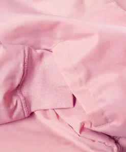 tussy pink flight satin bomber jacket close up (5)