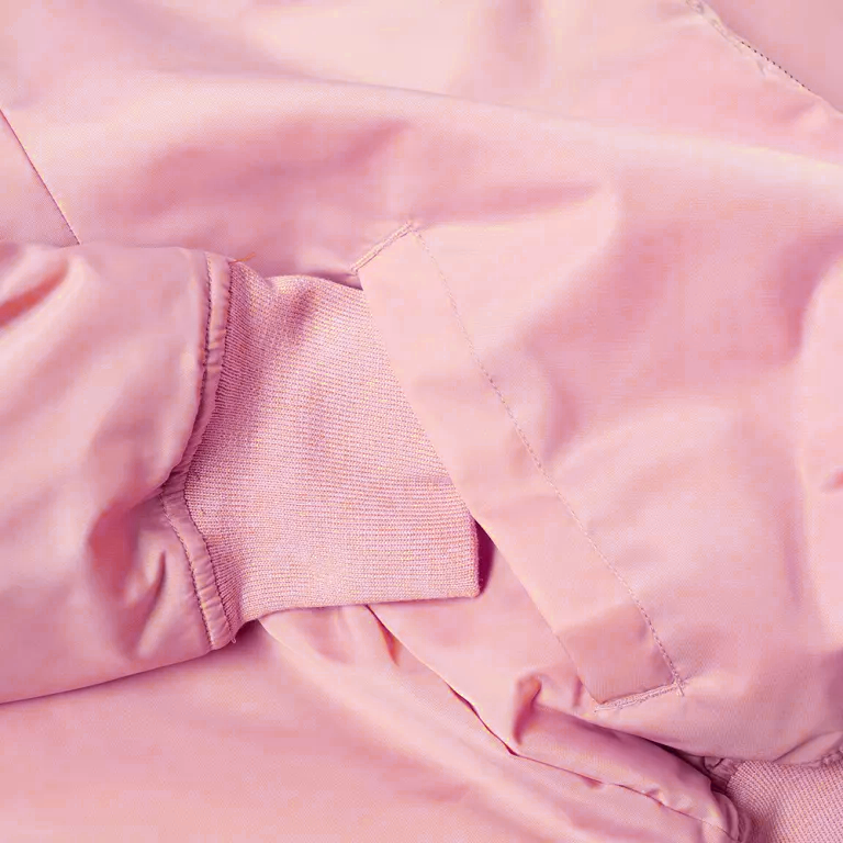 tussy pink flight satin bomber jacket close up (5)