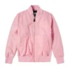 tussy pink flight satin bomber jacket front