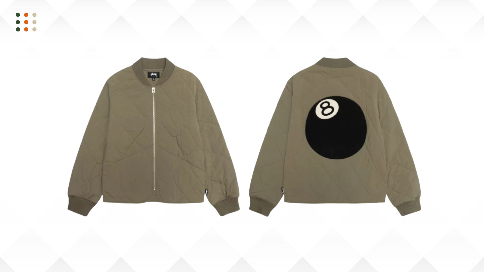 8 Ball Olive Quilted Liner Jacket